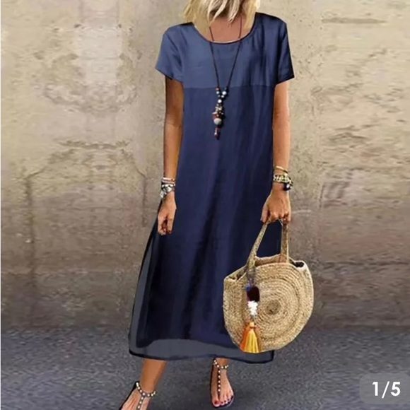 👗5/$25👗 NWT Luyla Blue Maxi dress Sz S - Picture 1 of 7